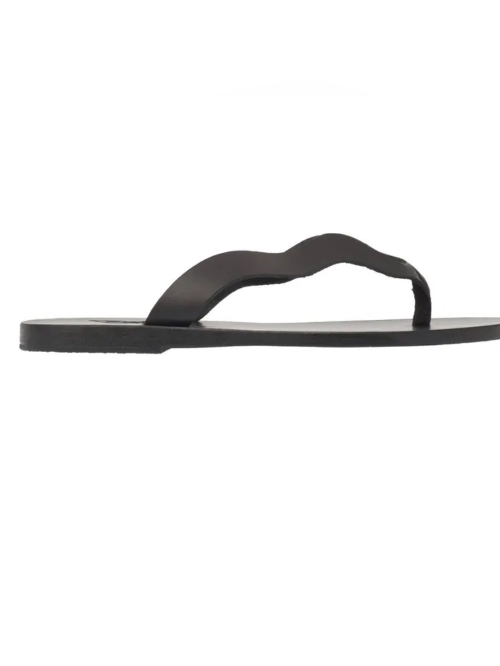 Ancient Greek sandals black leather flip flop